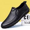 Mens Leather Loafers Non Slip Walking Flats Breathable Outdoor Slip On Casual Shoes for Male Work Office Driving Sneakers