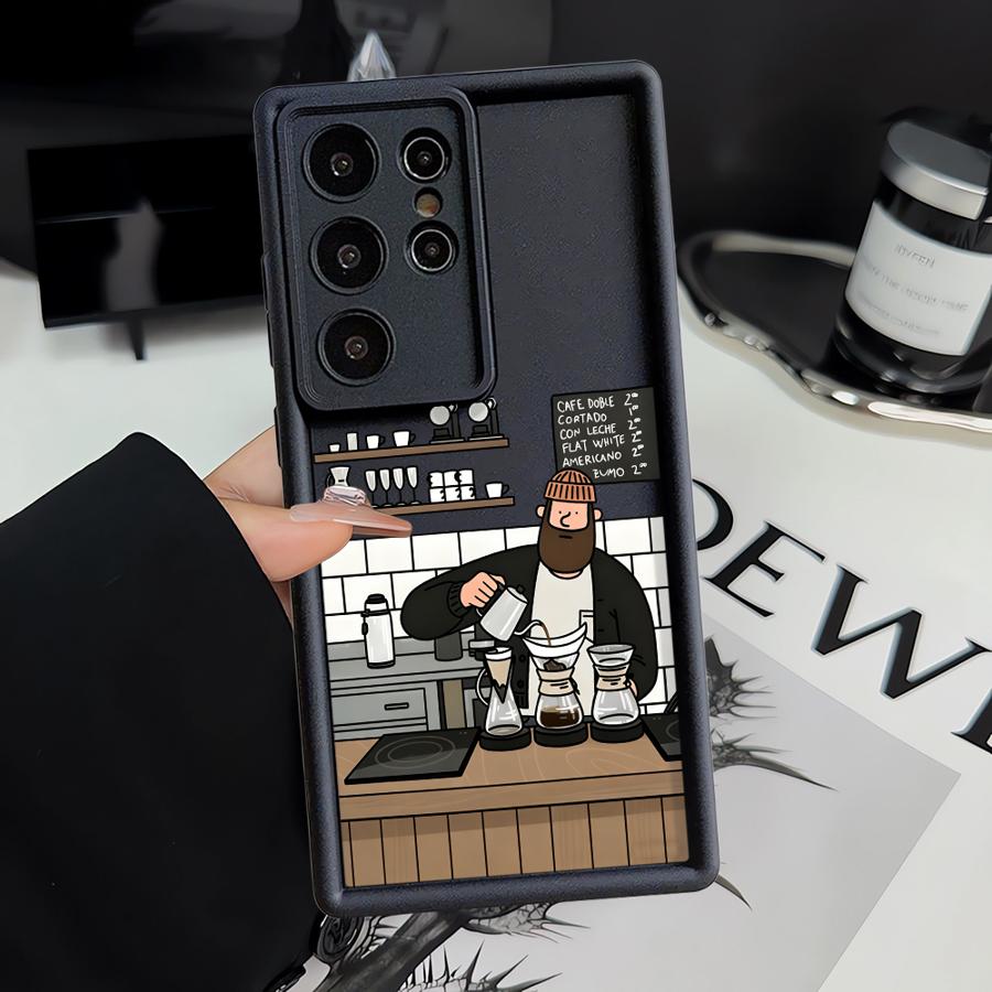 Чехол для телефона Samsung Galaxy S26 Ultra S24 Plus S24Ultra S20FE S21 S25 Edge S22 S23 FE S25 с рисунком «Кофейня»