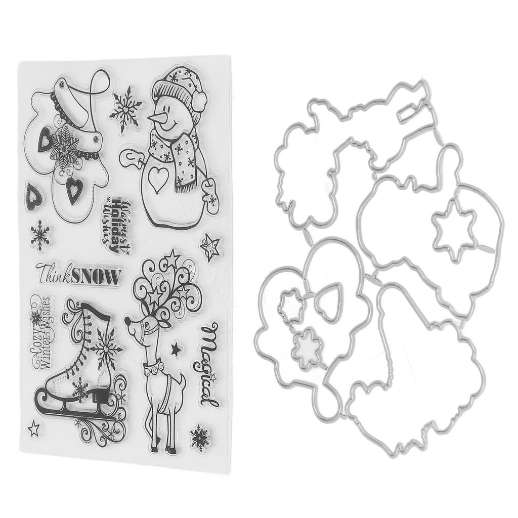 Прозрачный набор штампов для создания рождественских открыток с узорами, прозрачный набор штампов для тиснения и резки для Sc