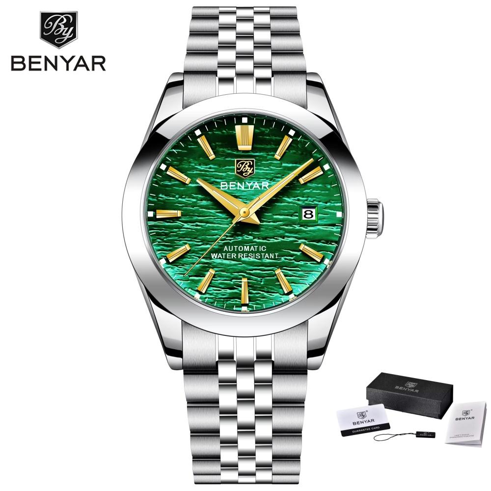 BENYAR New Watch Men's Automatic Mechanical Fashion Sports Watch 50ATM Waterproof Night Light Watches Mens reloj hombre