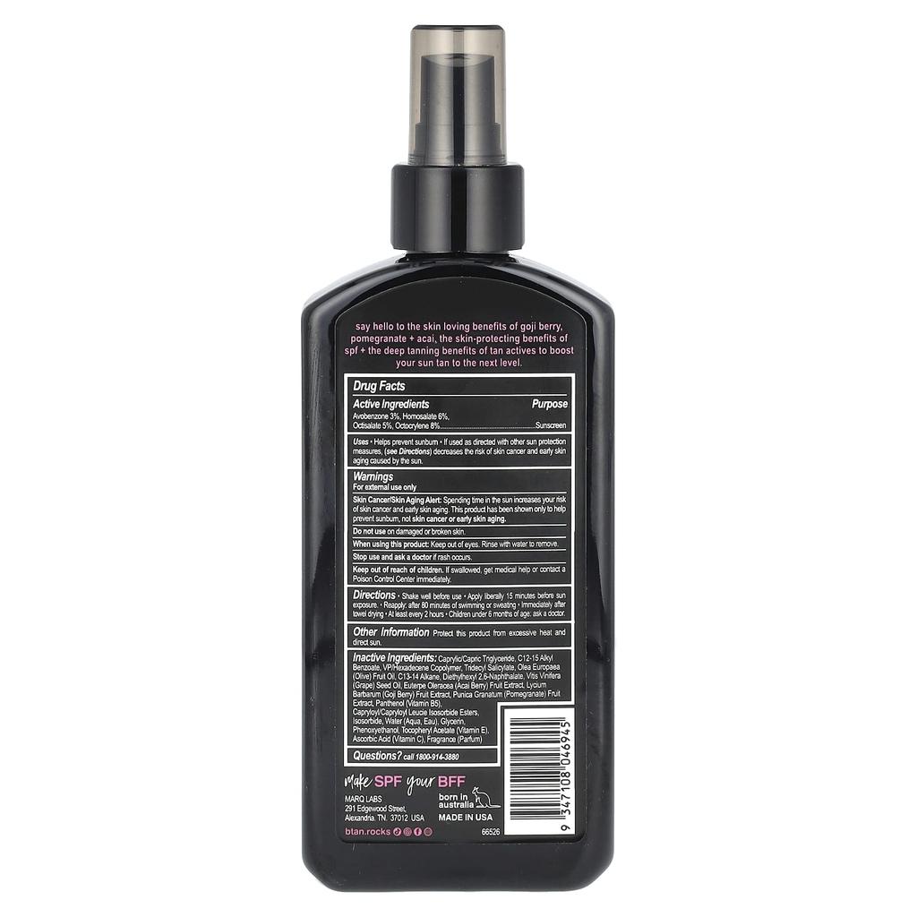 b.tan Привет, Солнышко! Солнцезащитное масло-спрей Deep Tan Dry, SPF 7, 8 жидких унций (236 мл)