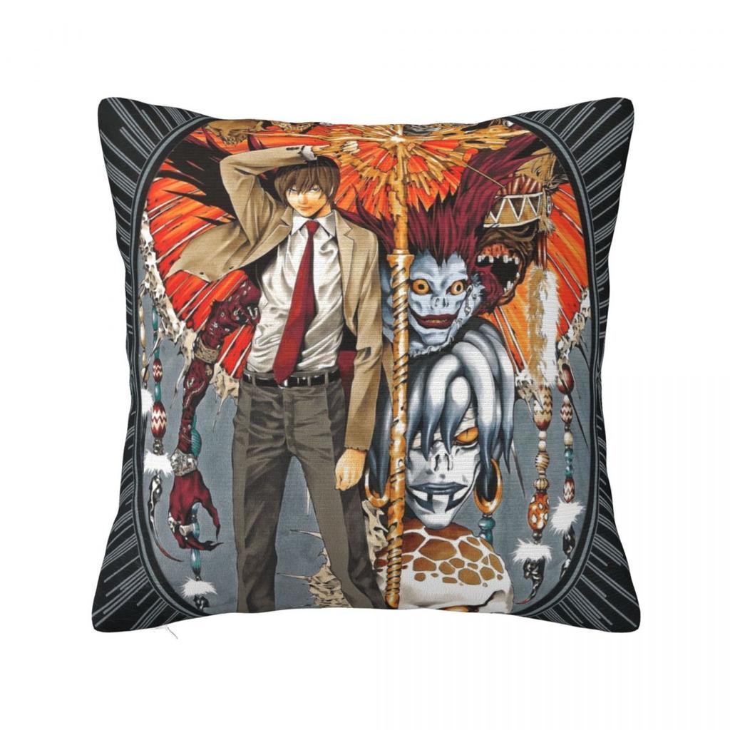 Anime Death Note Light Yagami Square Pillow Case Shinigami Cushion Covers Awesome Zippered Decor Pillowcase For Home 18"X18"