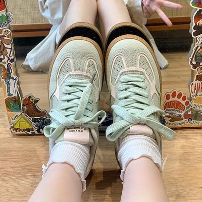 Нишевые ретро немецкие тренировочные кроссовки женские летние дышащие женские туфли белые туфли ins универсальная модная повседневная обувь на доске повседневная обувь на доске