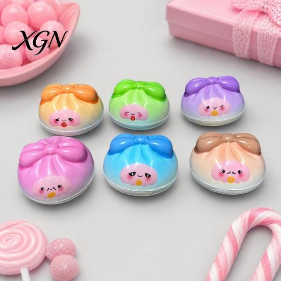 Portable Stress Reliever 12Pcs Cartoon Bow Dumpling Squeeze Toy with Steamer Box, Slow Rebound Decompression Steamed Bun Sensory Toy, Dough