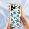 For iPhone 17 Pro Case Blue Turtle Pattern Printing Straight Edge TPU Phone Back Cover