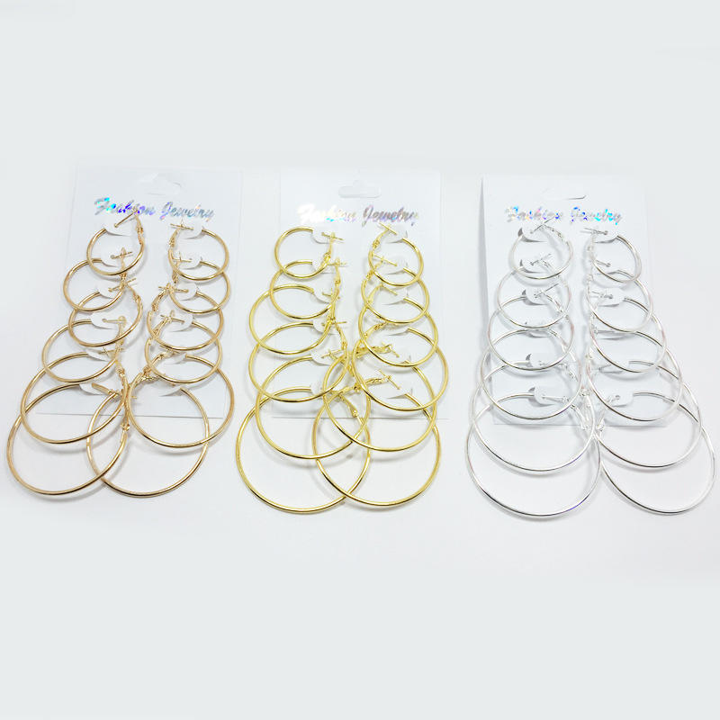 12 шт./компл. большие круглые серьги-кольца для женщин Brincos круглые серьги в стиле стимпанк