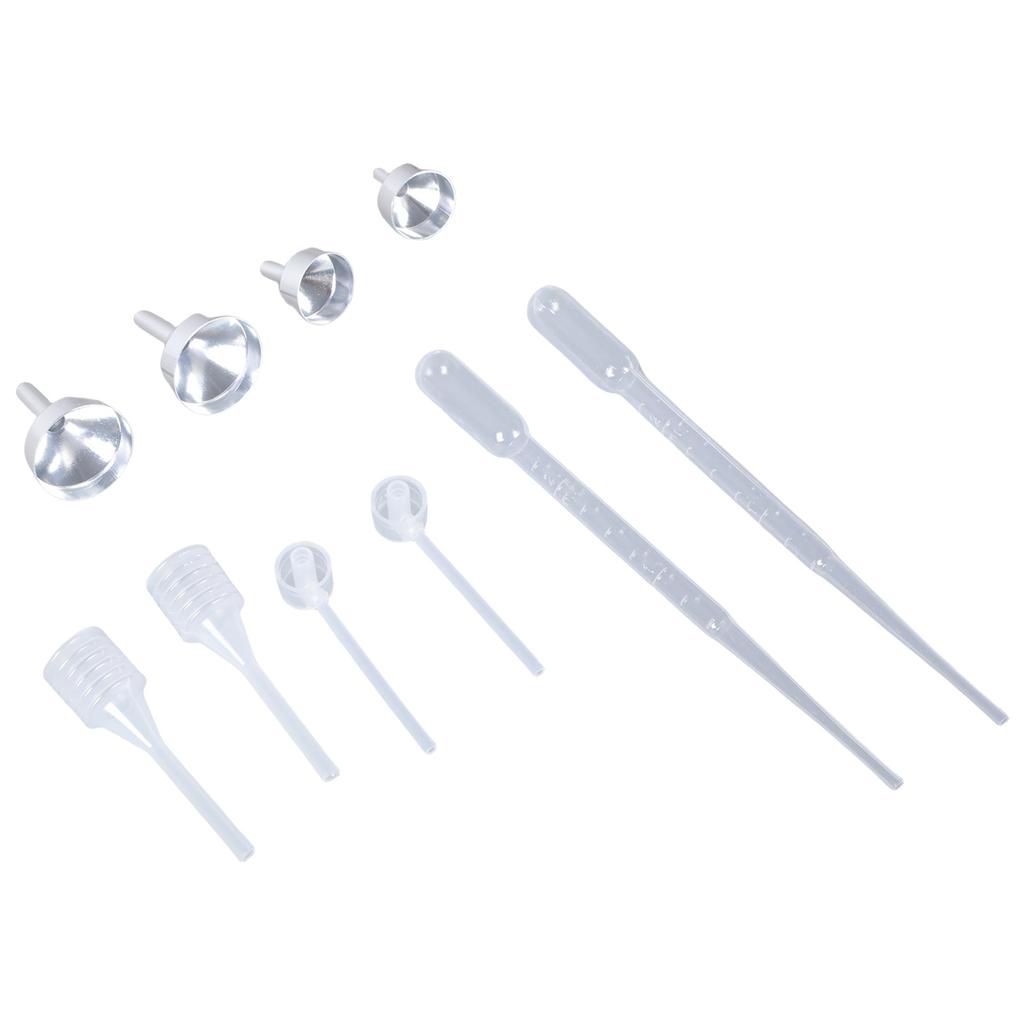 10pcs Metal Mini Funnel Set With Plastic Droppers For Easy Transfer Of Liquids Powders And Glitters In Small Bottles