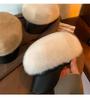 Warm Plush Octagonal Mink Fur Beret Hat Women 's Caps Winter Hats