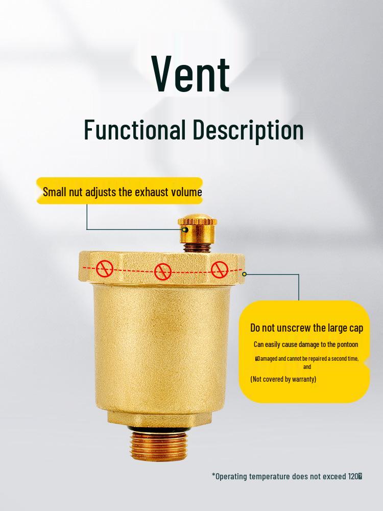 1-Inch Copper Boiler Safety Relief Valve with Auto Air Vent & Pressure Gauge