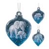 Christmas Tree Ornament Gradient Blue Elephant Pendant for Xmas Decor Light Exquisite Winter Wonderland Hanging Ornament Holiday Gift