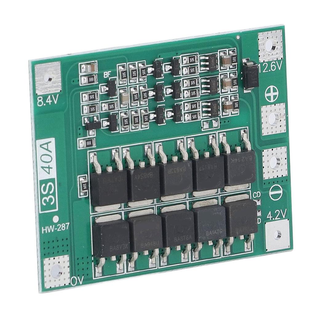 Плата защиты аккумулятора 3S 40A 18650 Литиевый элемент Модуль балансирующей зарядки 12,6 В?13.6V