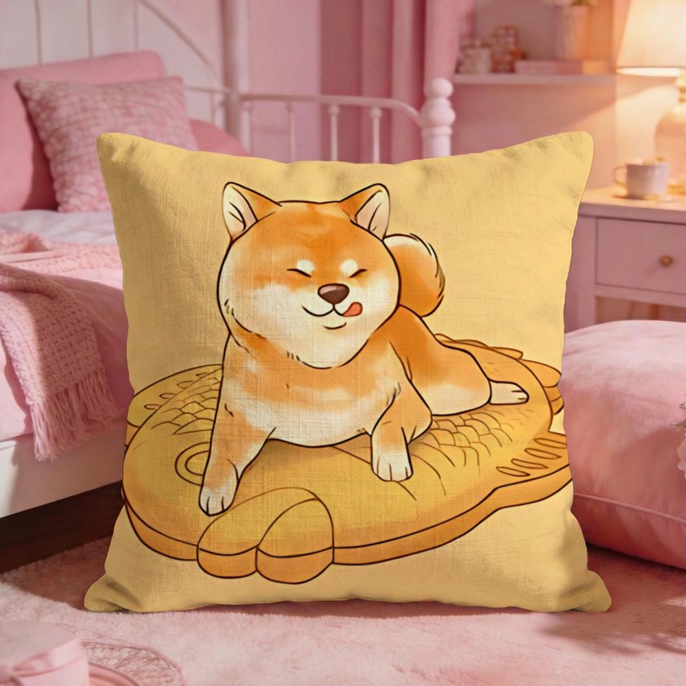 AnimalAdorable Shiba inuS Cushion Cover Premium Comfort Reversible Pillow Cove Two in One Design for Any Room  Car Interior