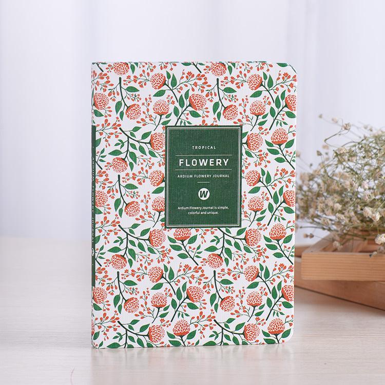Floral Leather Cover Planner Notebook Daily Weekly Monthly Planner Stationery Office Supplies A5 A6