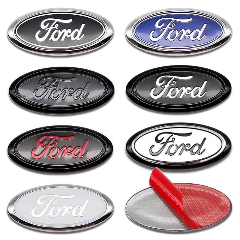 New 2026 Car Sticker 1Pc 17.5cm Car Front Rear Emblem Badge Trunk Hood Decal Sticker For Ford Edge Escape Fiesta Transit Ranger