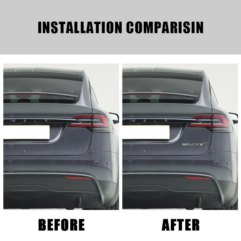 ITZLW1 3D ABS Logo Letters Car Trunk Fender Side Badge Decal For Tesla Model Y/S/3/X Space X Emblem Sticker Accessory