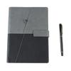 A5 Business Looseleaf Notebook Black Grey Stitching PU Color Changing Leather Notebook with