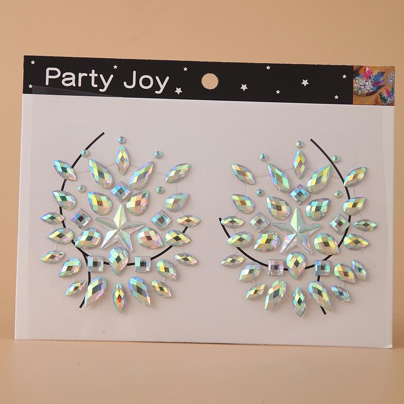 Блестящие тату-наклейки для макияжа и украшения груди на карнавал