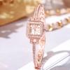 Women's Alloy Belt Quartz Watch Business Rhinestone Wristwatch