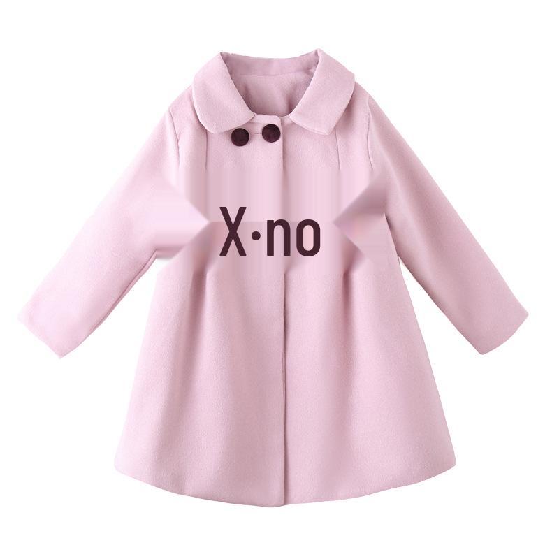 Girls' Autumn/Winter Double-Faced Wool Coat – Korean Style Fashionable Thickened Outerwear for Older Kids