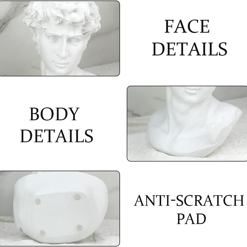 Высота 5,9 дюйма Греческая статуя головы Давида Классический римский бюст Скульптура греческой мифологии для рисования, домашнего декора, офисного декора