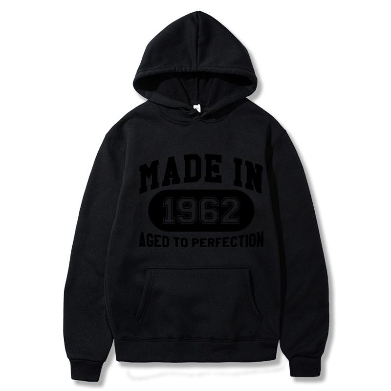 Madein 1962 Женские толстовки с капюшоном Мужские толстовки с капюшоном в стиле «Письмо» Уличная мода Свободная флисовая толстовка Мужская толстовка с капюшоном