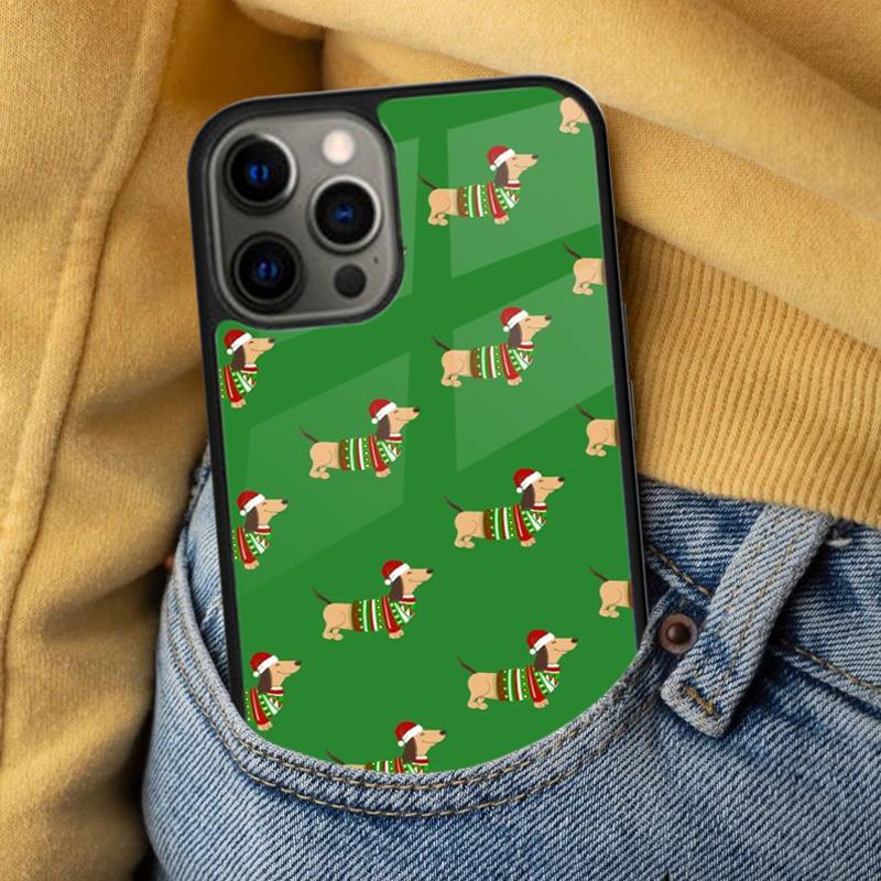 Dachshunds Christmas Sweater Soft Phone Case for iPhone 17 Air 16e Pro max 15 Pro 13 14 Plus 11 12 MagSafe Magnetic Coque