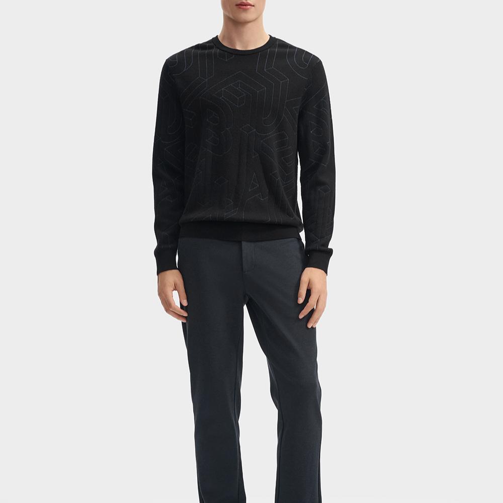 FILA Knitwear Men's Black Crew Neck Moderate F11M442403FBK