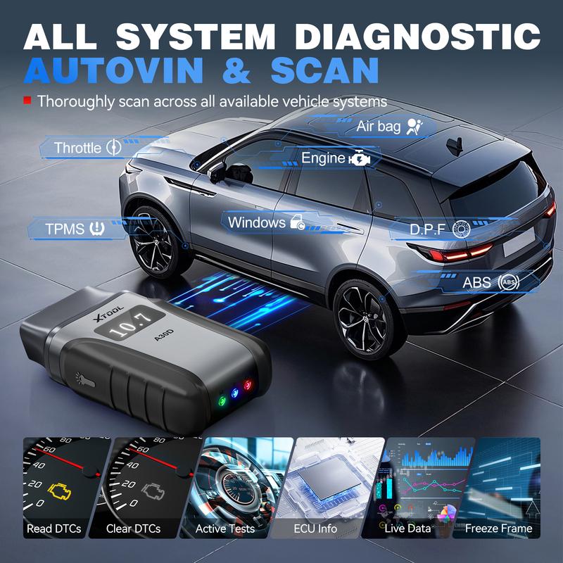 2026 Новый XTOOL Anyscan A30D V2.0 Сканер OBD2 с пожизненным бесплатным обновлением Диагностические инструменты Bluetooth Все системы 19 Сбросов Двунаправленное управление FCA