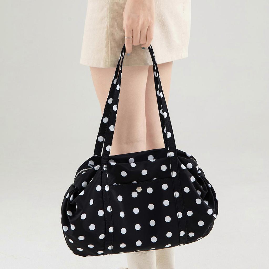 Fashionable Dot Bag Wear Resistant Shoulder Purse Roomy Organizer for Commuting Travel Shopping Essential Green