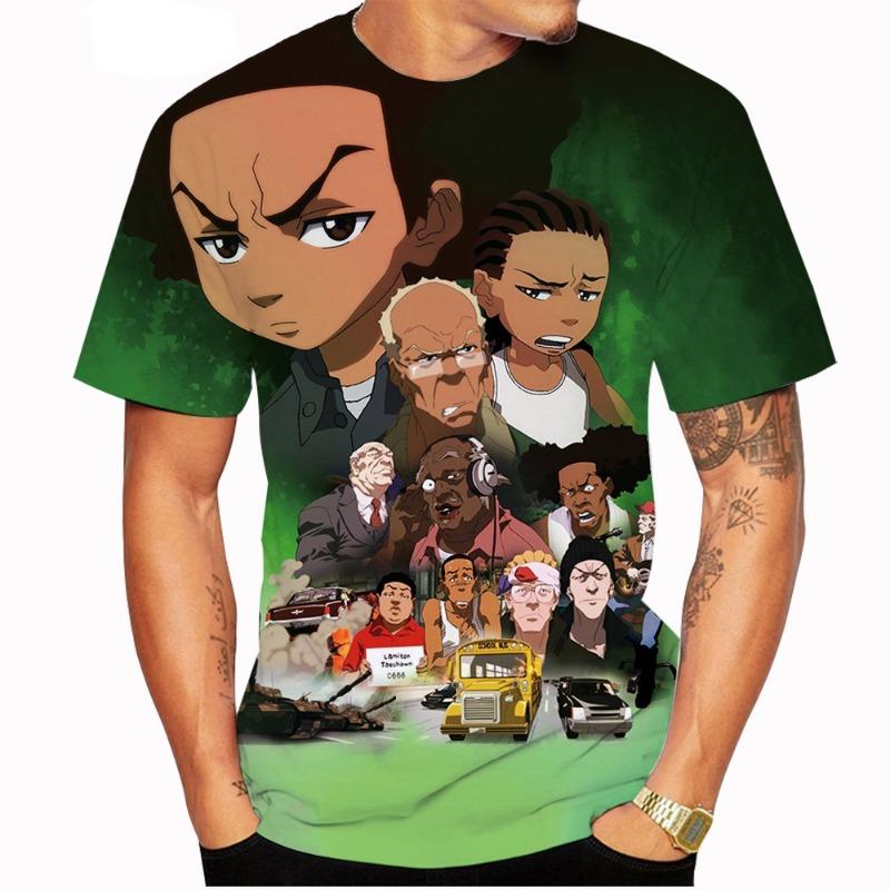 Летняя новая модная унисекс футболка с коротким рукавом Craig Smokey x Boondocks Huey