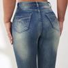 Vintage Slim Micro Jeans Women's Stretch Embroidered Trousers Fashion Ladies Jeans
