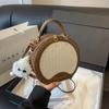Ретро Сплайсинг Модная Текстура Сумка Весна И Лето Универсальная Наплечная Сумка-Мессенджер Маленькая Круглая Сумка Женская