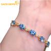 Copper Alloy Blue Zircon Bracelet Is A Stylish and Sophisticated Wedding Gift for Girlfriends
