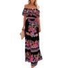 Bohemian Floral Chiffon Maxi Dress - Women's Beach Vacation Style