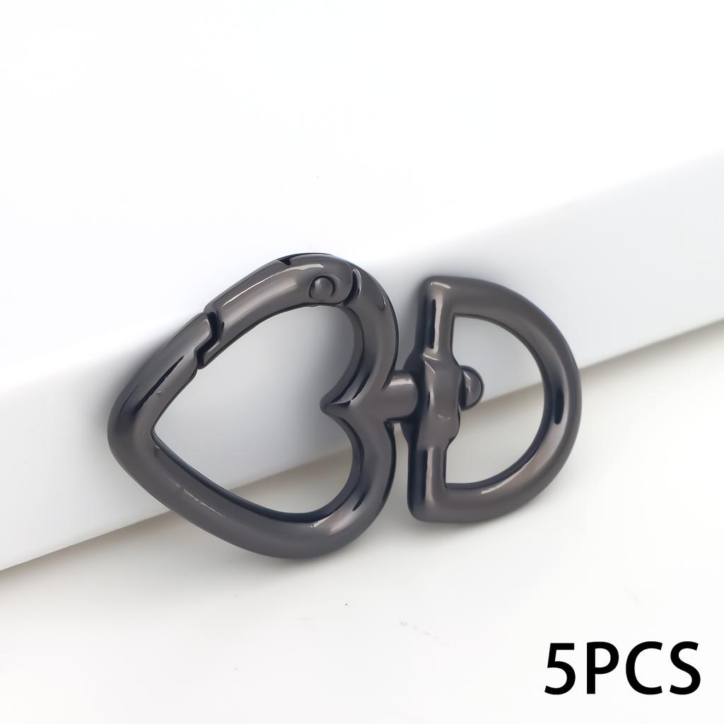 5 шт. Металлические пружинные застежки в форме персикового сердца, соединители для брелока, застежка-карабин, для изготовления кошелька своими руками