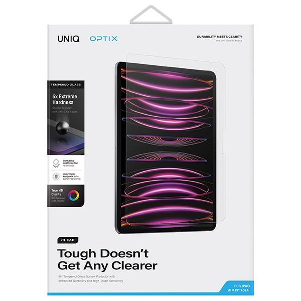UNIQ Optix Clear iPad Air 13" M2 2024 / M3 2025 / M4 2026 Tempered Glass with Applicator