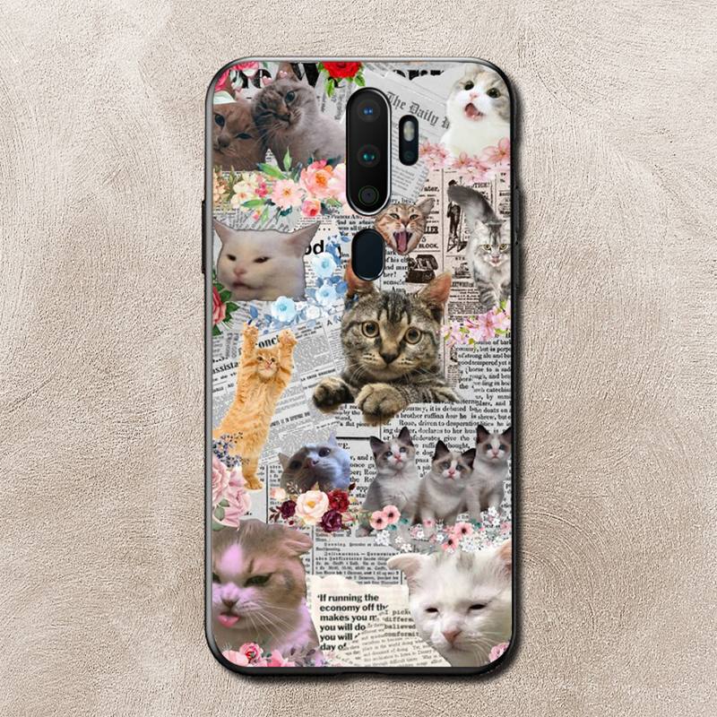 Чехол для телефона Cat Memes для Vivo Y91C Y11 17 19 17 67 81 Oppo A9 2020 Realme c3