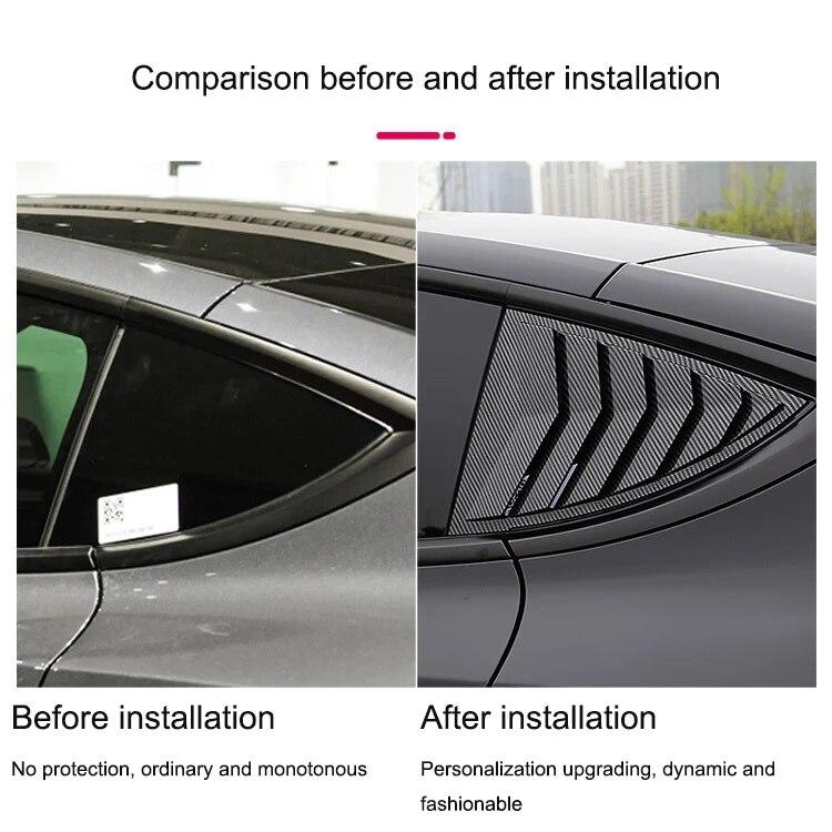 2 шт. автомобильные задние треугольные ставни, треугольный солнцезащитный козырек, модифицированный для модели Tesla 3/Y, нашивка на заднюю оконную ставню, ABS Shark Gill