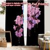 2pcs, 2D FLAT PRINTING Curtains (Without Rod) Cherry Blossoms Holiday Printed Curtains Versatile Durable Polyester Curtains