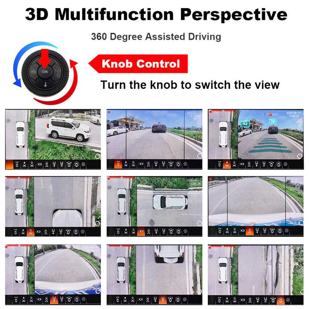 Автомобильная AHD 3.5D 360-градусная камера с панорамным обзором, вид с птиц, парковка, передняя и задняя боковая камера, комплект видеорегистратора для Toyota Prado 2012-2020