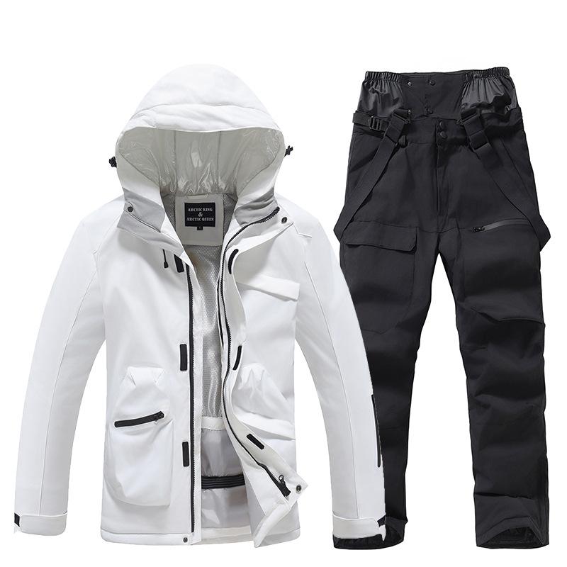 Мужской и женский лыжный костюм для улицы, зимний теплый костюм для сноуборда, водонепроницаемый, ветрозащитный, комплект куртки и брюк для катания на лыжах, большой размер, дышащий, утепленный сноубордический костюм