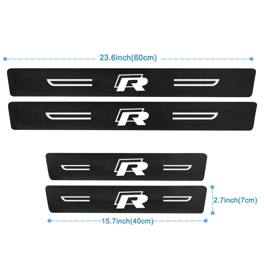 2026 Hot For VOLKSWAGEN VW Car Door Sill Protector Plate Trunk Threshold Stickers for Volkswagen R LINE RLine Polo Caddy Golf Je
