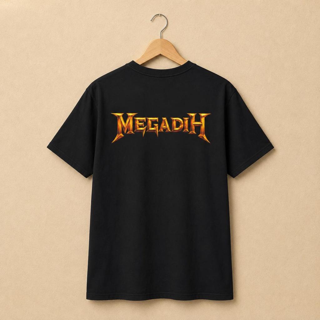 Футболка с принтом на спине MEGADIH Heavy Metal Parody и детская футболка