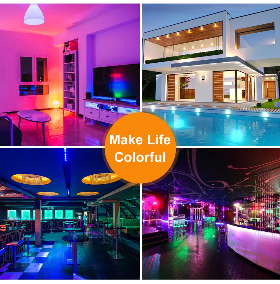 AC85-265V E27 светодиодный RGB-прожектор, лампа Bombillas, светодиодный 15 Вт, 10 Вт, 4 Вт, ИК-пульт дистанционного управления, светодиодная лампа, умная светодиодная лампа RGBW, домашний декор