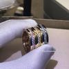 Премиальное CNC Кольцо с Полной Россыпью Алмазов «Тонкая Талия», Красный Мужской Кольцо для Пары в Стиле Благотворительности