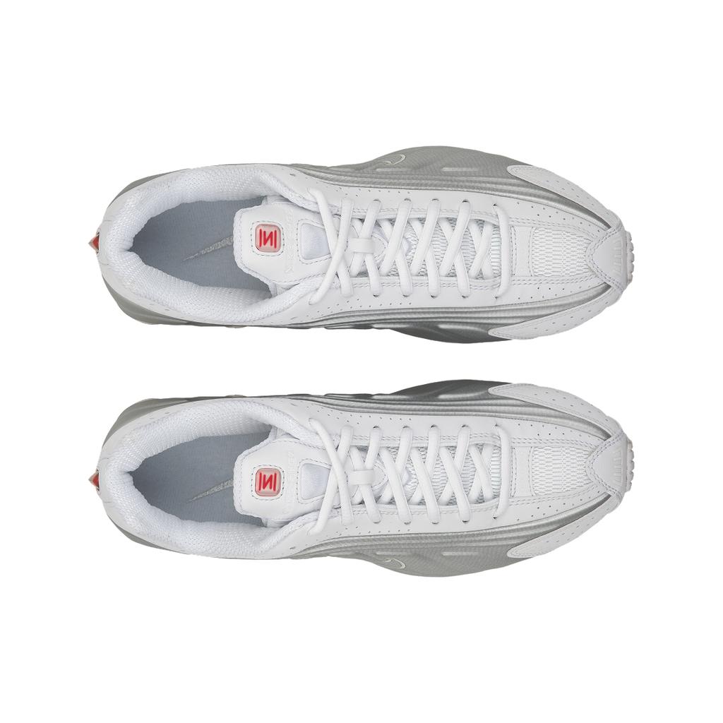 Nike Shox R4 White Metallic женские кроссовки Metallic-Silver Max-Orange AR3565-101
