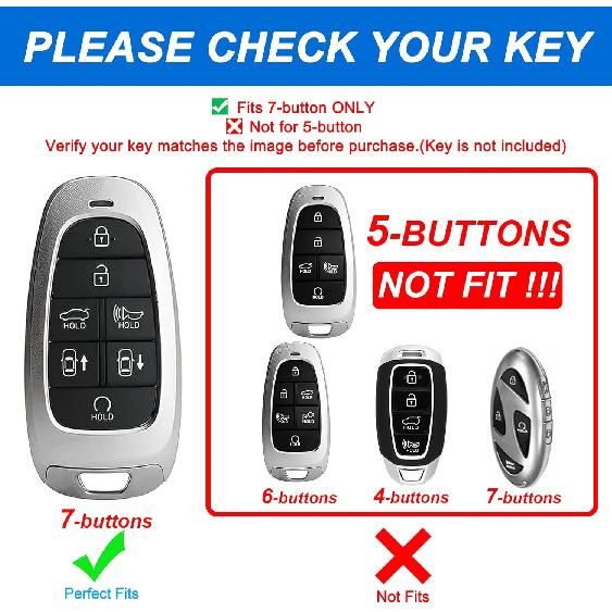 for Hyundai Key Fob Cover with Keychain, Premium TPU Key Case shell for 2024 Hyundai Sonata, Santa Fe, Nexo, Tucson Remote Smart Car Key Fob