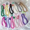 Fashion Phone Wrist Strap Love Heart Beaded Pendant Lanyard Phone Chain Phone Lanyard