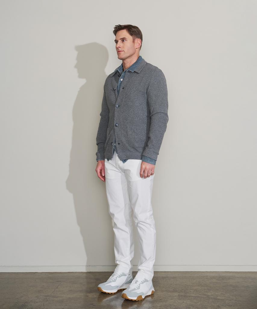 Panicale Gray Acrylic Cotton Knit Jacket