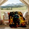 Custom Name Turtle autumn leaves. Flannel Fleece Blanket Cozy Warm Throw Blanket For Couch Bed Travel All Season Use